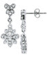 ფოტო #3 პროდუქტის Cubic Zirconia Flower Drop Earrings in Sterling Silver, Created for Macy's