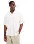 Фото #1 товара Jack & Jones boxy textured heavy weight shirt in white