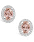 Фото #2 товара Morganite (2-1/3 ct. t.w.) and Diamond (3/8 ct. t.w.) Halo Stud Earrings in 14K White Gold