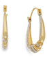 ფოტო #1 პროდუქტის Two-Tone Shrimp Hoop Earrings in 10k Gold