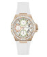 Фото #1 товара Guess Damen Armbanduhr SELENE Multifunktion weiß, roségold 39 mm GW0695L3