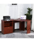 Computer Desk w/ Printer Cabinet L-Shape Corner Table PC Laptop Desk Коричневый - фото #3