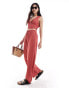 Фото #1 товара ONLY wide leg trouser co-ord in rust