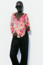 Фото #4 товара Рубашка из сатина с цветочным принтом ZARA