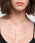 ფოტო #3 პროდუქტის Gold Adjustable Curb Chain and Herringbone Lariat Y-Necklace Set