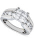 ფოტო #5 პროდუქტის Diamond Princess & Round 3-Pc Bridal Set (4 ct. t.w.) in 14k White Gold