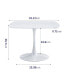 Фото #7 товара 42.1" Mid-Century White Dining Table for 4-6, Round MDF Top