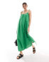 Фото #1 товара JJXX linen blend maxi dress in green