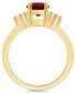 ფოტო #2 პროდუქტის Garnet and Diamond Ring (1-3/4 ct.t.w and 1/10 ct.t.w) 14K Yellow Gold
