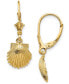 ფოტო #1 პროდუქტის Shell Leverback Drop Earrings in 14k Yellow Gold