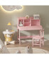 Modern Kids Desk & Chair Set: Compact, Multi-Storage, Pink