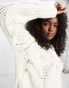 ASOS DESIGN hand knitted cable jumper in cream