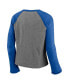 Фото #4 товара Women's Heathered Gray and Heathered Royal Florida Gators Competitive Edge Cropped Raglan Long Sleeve T-shirt