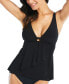 Women's Solid Front-Cascade Tankini Top