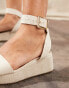 ASOS DESIGN Wide Fit Tati flatform sandals in natural fabrication