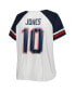 Women's Mac Jones White New England Patriots Plus Size Notch Neck T-shirt