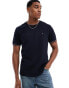 Tommy Hilfiger tipped collar t-shirt in navy