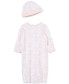 Baby Girls Sleep Gown and Hat, 2 Piece Set