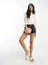 ASOS DESIGN light weight marled boxy long sleeve top in oatmeal marl
