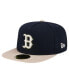 Фото #3 товара Men's Navy Boston Red Sox Canvas A-Frame 59FIFTY Fitted Hat