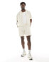 Фото #1 товара Abercrombie & Fitch pull on relaxed fit lace shorts in cream co-ord