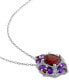 ფოტო #3 პროდუქტის Rhodolite Garnet (3-1/4 ct. t.w.) & Amethyst (1-1/8 ct. t.w.) Cluster 18" Pendant Necklace in Sterling Silver