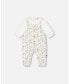 Фото #1 товара Baby Girls Baby Organic Cotton Onesie And Printed Overall Set Cream With Flowers