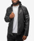 ფოტო #5 პროდუქტის Men's Grainy Polyurethane Leather Hooded Jacket with Faux Shearling Lining