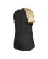 ფოტო #2 პროდუქტის Women's Black New Orleans Saints Raglan Lace-Up T-shirt