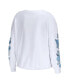 ფოტო #2 პროდუქტის Women's White North Carolina Tar Heels 3-Hit Cropped Long Sleeve T-shirt