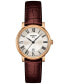 ფოტო #1 პროდუქტის Women's Swiss Carson Premium Brown Leather Strap Watch 30mm