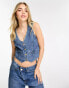 Levi's Jaylah denim waistcoat vest in mid blue M - фото #2