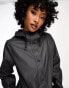 Only hooded raincoat in charcoal grey