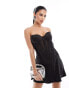 Фото #1 товара Heiress Beverly Hills premium satin corset bandeau mini dress with mesh inserts in black