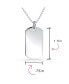 Medium Plain Simple Basic Cool Men's Identification Military Army Dog Tag Pendant Necklace For Men Polished Sterling Silver Small Medium Large Sizes