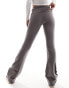 Фото #8 товара Stradivarius flare legging with fold over waist in grey