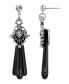 Women's Crystal and Jet Drop Earring