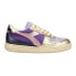 Фото #1 товара Diadora Mi Basket Low Metal Pigskin Used Lace Up Womens Purple Sneakers Casual