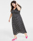 Фото #2 товара Trendy Plus Size Cherry Print Smocked Midi Dress, Created for Macy's