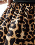 Фото #3 товара ASOS DESIGN bandeau puff ball mini dress in leopard print