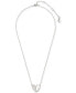 Фото #2 товара Lucky Brand silver-Tone Mother-of-Pearl Heart Pendant Necklace, 16" + 3" extender