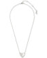 Фото #2 товара Silver-Tone Mother-of-Pearl Heart Pendant Necklace, 16" + 3" extender