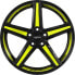 Фото #2 товара Колесный диск литой Oxigin 18 Concave black foil neon yellow 9.5x19 ET44 - LK5/130 ML71.6