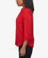 Фото #3 товара Petite Park Place Stretch Knit Faux Suede Button Up Top