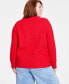 Фото #2 товара Plus Size Perfect Cable-Knit Crewneck Sweater, Created for Macy's