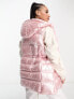 Threadbare Petite Ski gilet in pearlescent pink