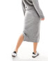 JDY knitted midi skirt co-ord in grey