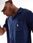 Фото #1 товара Polo Ralph Lauren icon logo pocket spa terry polo in navy CO-ORD