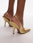 Topshop Emma heeled sling back court shoe in gold