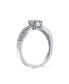 ფოტო #2 პროდუქტის 1CT Delicate Round Brilliant Cut Solitaire AAA CZ Engagement Ring For Women .925 Sterling Silver Promise Pave Split Infinity Band Customizable